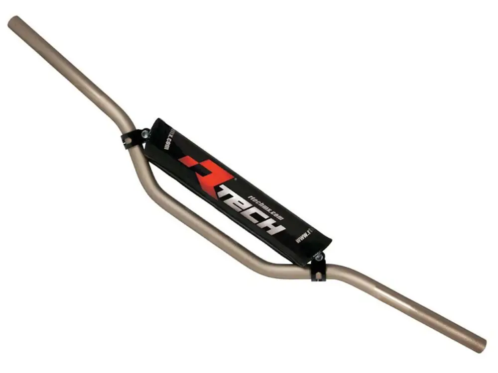 Sleva řídítka (Michael P.) o průměru 22 mm s hrazdou a chráničem, RTECH (titanové)