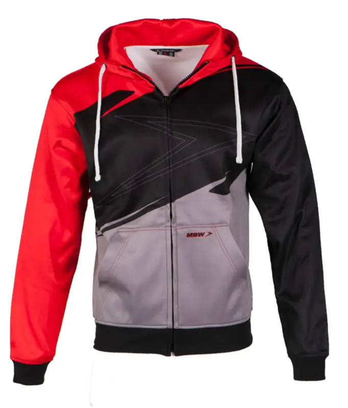MBW Hoodie EVO - volnočasová mikina černo-šedo-červená Koupit Online