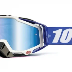 100% brýle Racecraft Cobalt Blue, 100% (modré chrom plexi + čiré plexi + chránič nosu +20 strhávaček) Značkový