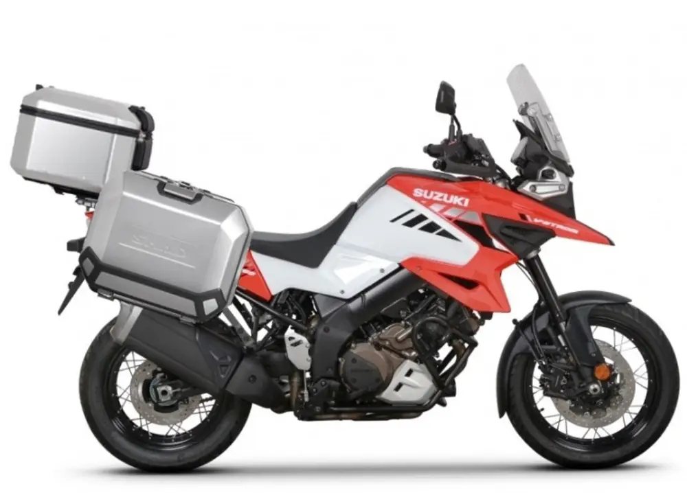 Kompletní sada hliníkových kufrů SHAD TERRA, 37L topcase 36L/36L boční kufry, včetně montážní sady a plotny SHAD SUZUKI DL 1000 V-Strom/ DL 1050 V-Strom Dokud Zásoby Vydrží