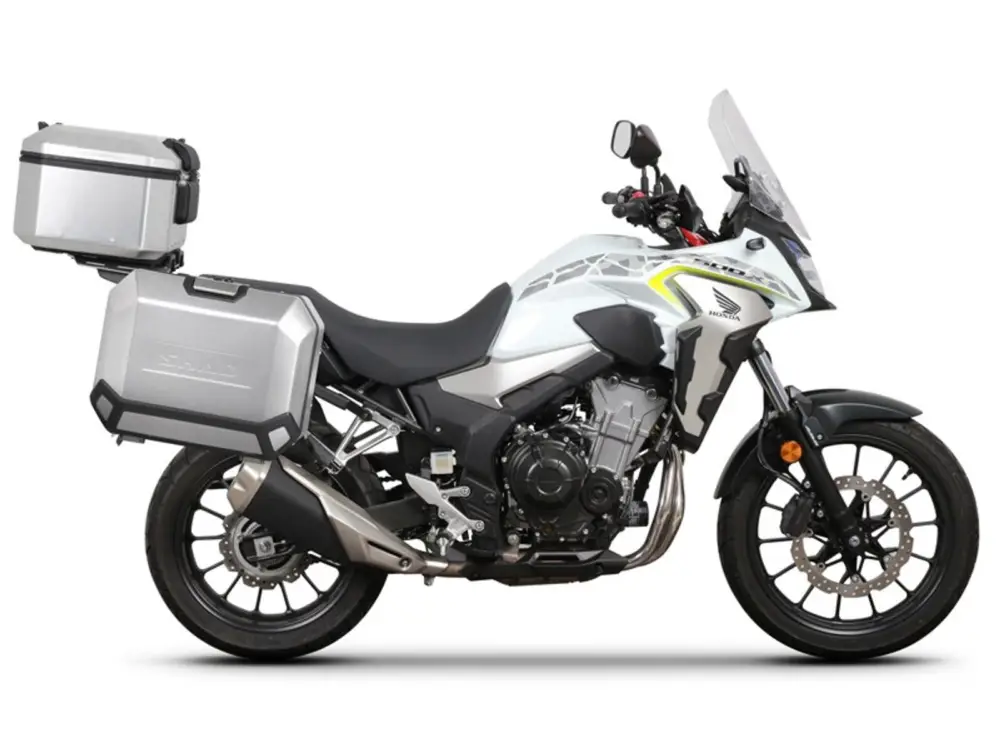 Kompletní sada hliníkových kufrů SHAD TERRA, 48L topcase 36L/36L boční kufry, včetně montážní sady a plotny SHAD HONDA CB 500 X Cenová Bomba