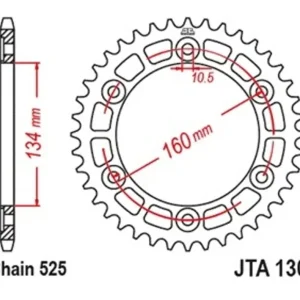 Cenově Výhodný Hliníková řetězová rozeta JT JTA 1307-42BLK 42 zubů, 525 černá