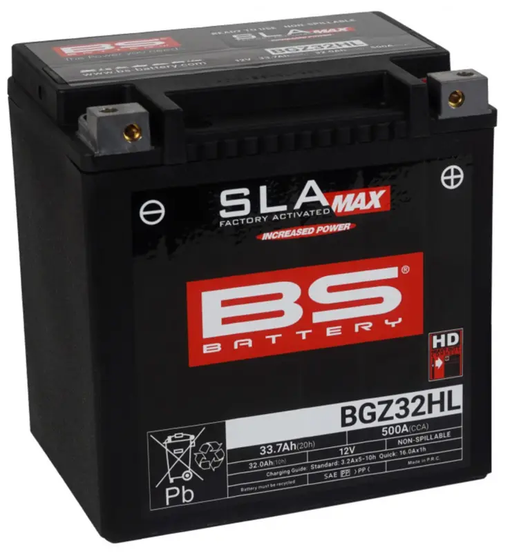 Vrácení Zdarma Továrně aktivovaná motocyklová baterie BS-BATTERY BGZ32HL SLA MAX