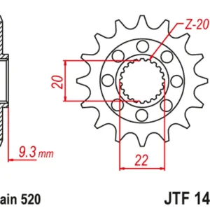 Tovární Cena Řetězové kolečko JT JTF 1446-13 13 zubů, 520