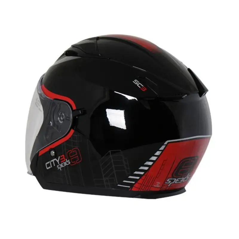 Akční Nabídka SPEEDS skúrtová moto přilba City III Black/red