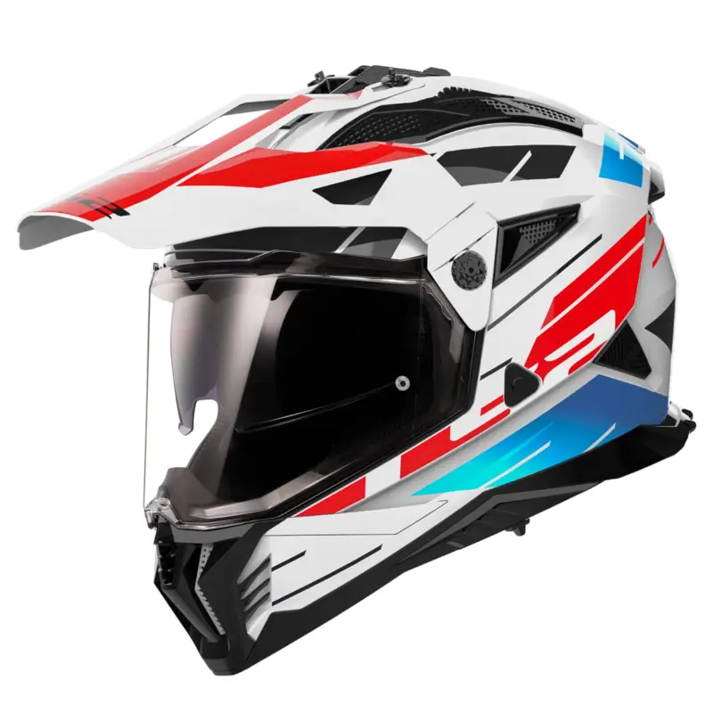 Originální LS2 Enduro moto přilba MX702 PIONEER II NAMIB WHITE BLUE RED