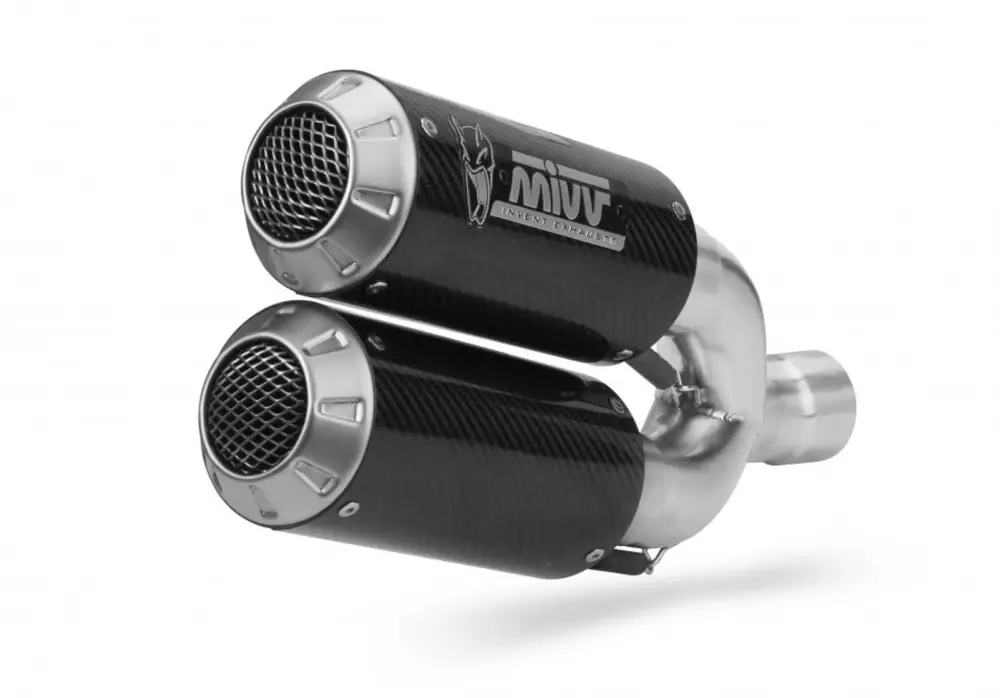 2 koncovky výfuku MIVV MK3 D.040.SM3C Karbon Pouze Dnes