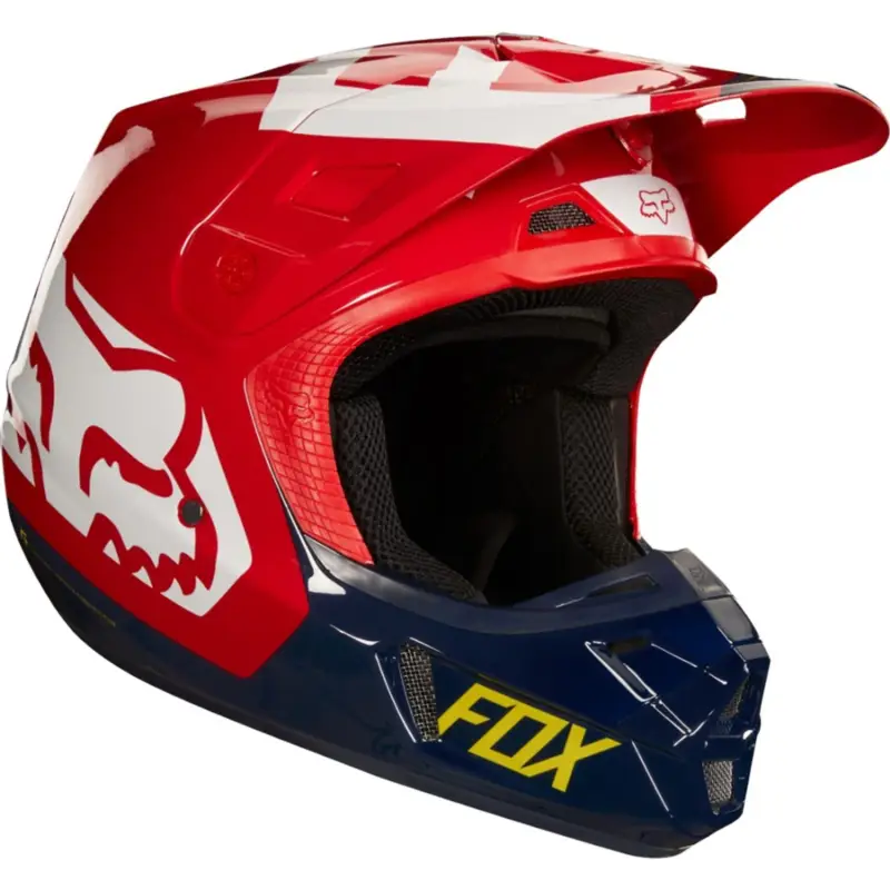 Cenový Hit FOX přilba Fox V2 Preme 2018 Navy / Červená