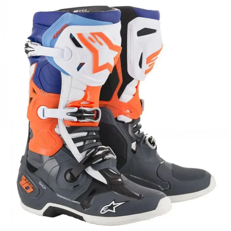 Boty Alpinestars Tech 10 2020 grey/orange fluo/blue/white Vysoce Kvalitní