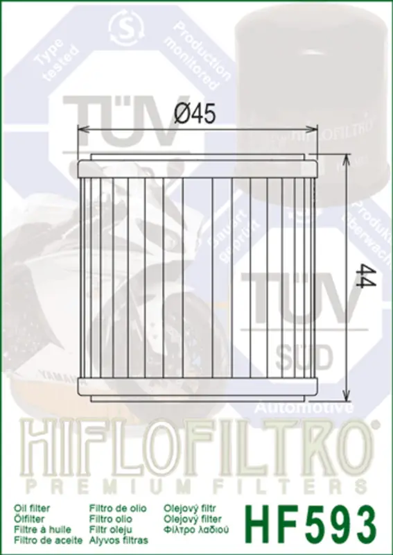 Olejový filtr HIFLOFILTRO HF593 Víkendová Akce