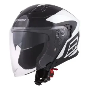 Ověřený CASSIDA Otevřená moto přilba Jet Tech Corso černá bílá