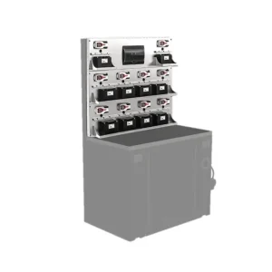 Stainless steel wall panel with predisposition LV8 EQPCP0-01 for housing 10 chargers and electric panel (optional) Nejlepší Cena