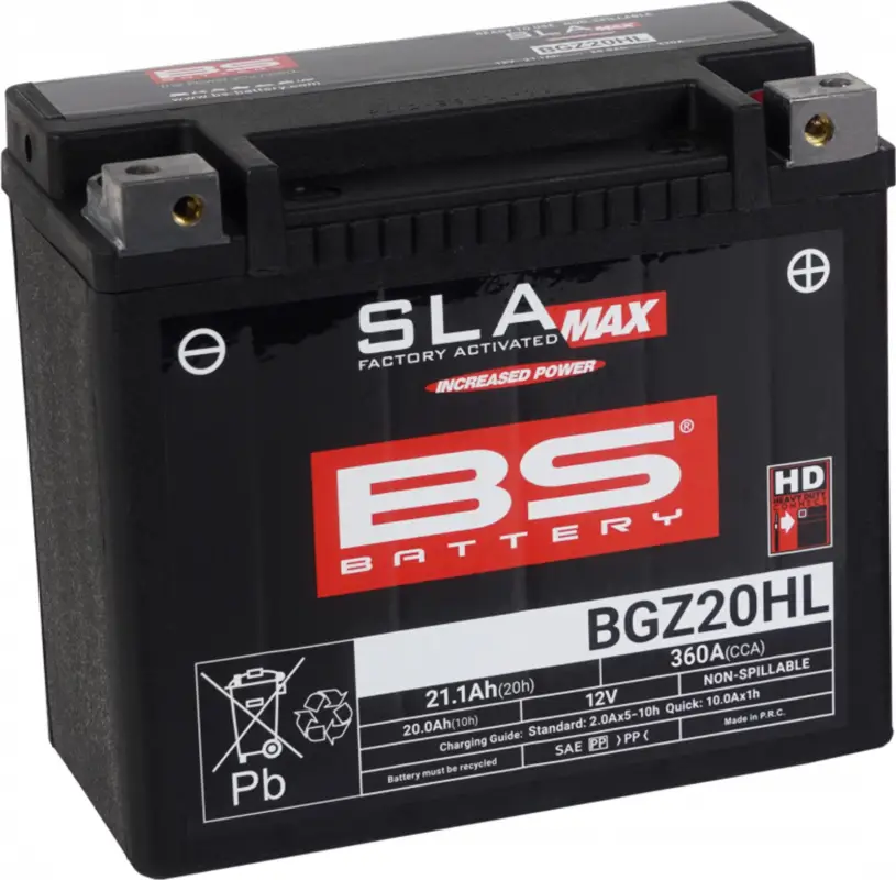 Továrně aktivovaná motocyklová baterie BS-BATTERY BGZ20HL SLA MAX Přímo Od Výrobce