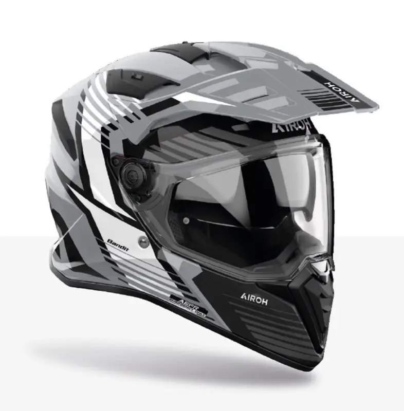 Sezónní Sleva AIROH Enduro moto přilba BANDIT Spicy šedá lesklá