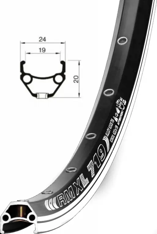 Cenová Bomba ráfek REMERX DRAGON 719 V-brake 559x19 32děr černý nýt