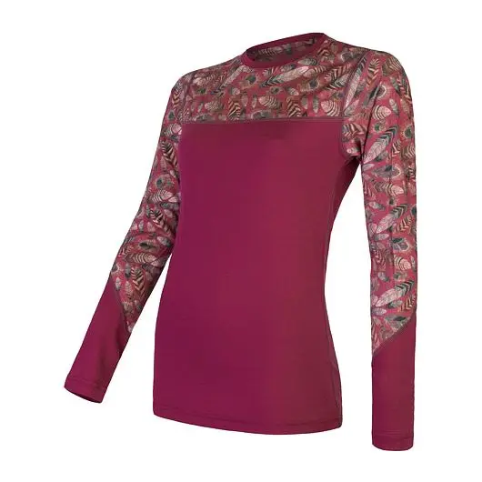 triko dlouhé dámské SENSOR MERINO IMPRESS lilla/feather Akce