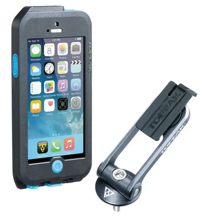 Akce obal na mobil TOPEAK WEATHERPROOF RIDECASE pro iPhone 5 + SE černo/modrý