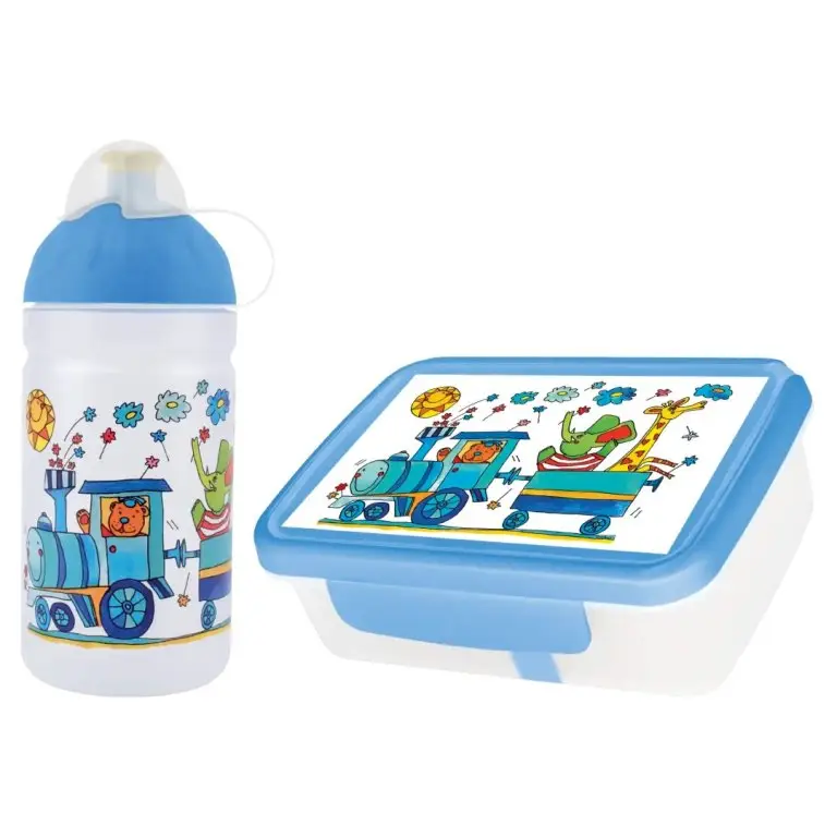 set R&B box a lahev Vláček se zvířátky 500ml Zlevněný