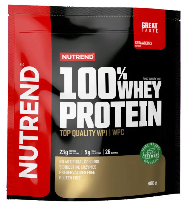 Sleva nápoj Nutrend 100% WHEY PROTEIN 800g jahoda