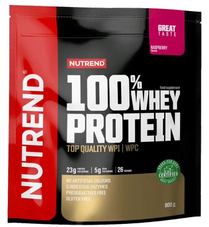 nápoj Nutrend 100% WHEY PROTEIN 800g malina Výprodej