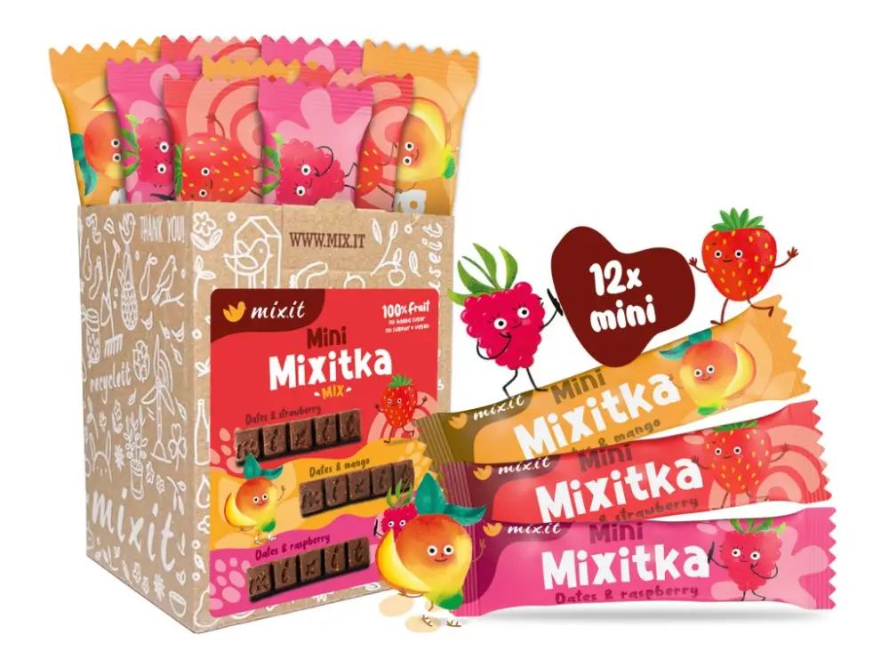 tyčinka Ovocná Mixitka - jahoda, mango, malina 12x25g Speciální Cena