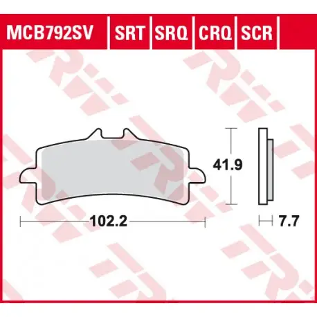 Akční Nabídka Přední brzdové destičky TRW / Lucas Aprilia RSV4 1000 Factory APRC 2011 - 2013 směs SRT