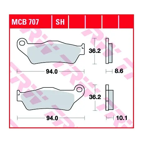 Značkový Zadní brzdové destičky TRW / Lucas BMW R 850 GS 1999 - 2000 směs SH