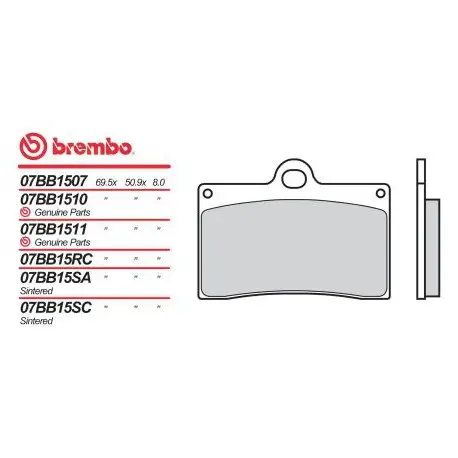 Koupit Online Přední brzdové destičky Brembo Yamaha 125 TZR R ITALIA 1992 - 1994 směs LA