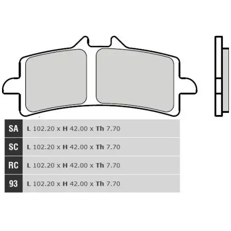 Omezená Nabídka Přední brzdové destičky Brembo Honda 1000 CBR RR SP2 2017 - 2018 směs SC