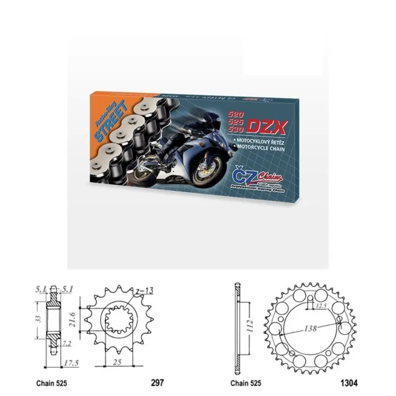 Značkový Řetězová sada s ČZ X-ring HONDA CBF 500 rok 04-08