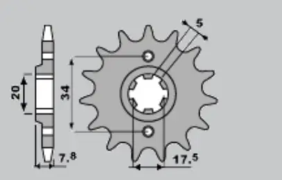 PBR řetězové kolo přední 279 14 18NC NSR 125/VT 125 (JTF327.14) (MADE IN ITALY) Výprodej