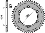 Cenová Bomba PBR zadní řetězové kolo 4374 51 C45 HONDA XLR 125 (98-02) (JTR1249.51) (ŘETĚZ 428) (MADE IN ITALY)