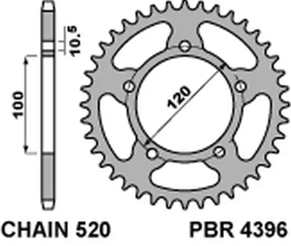 Aktuální PBR zadní řetězové kolo 4396 39 APRILIA RS 125 06-12 (JTR703.39) (MADE IN ITALY)