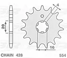 Cenový Hit S řetězové kolo přední 554 12 YAMAHA DT80LC '84-'94