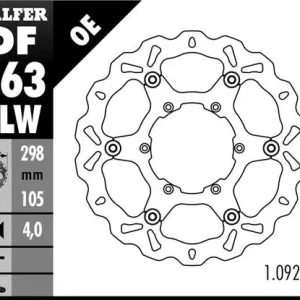 Vrácení Zdarma GALFER brzdový kotouč přední BMW F 650/700/800 GS 93-13 (298X105X4) WAVE