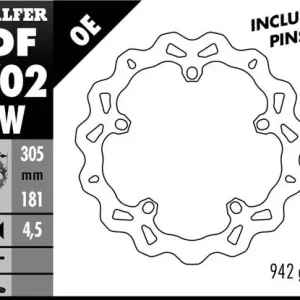 GALFER brzdový kotouč přední BMW R 850/1100/1150/1200 (305X181X4,8) (NG1044) WAVE Omezená Nabídka
