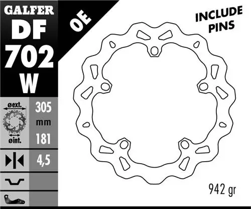 GALFER brzdový kotouč přední BMW R 850/1100/1150/1200 (305X181X4,8) (NG1044) WAVE Omezená Nabídka