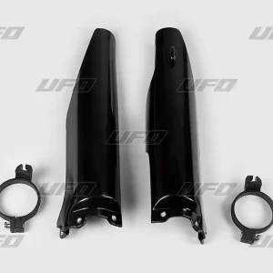 Časově Omezené UFO kryty předních vidlic KAWASAKI KX 125/250 04-08, KXF 250 04-05 barva černá (s vodítky) - nahrazuje KA0376001, KA03763001 a SU03935001