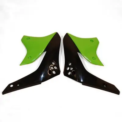 Zlevněný UFO kryty chladiče KAWASAKI KXF 450 06-08, barva černá/zelená