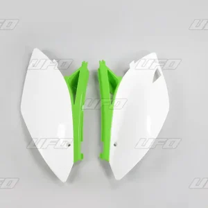Ihned K Objednání UFO boční tabulky zadní KAWASAKI KXF 250 09-12, KXF 450 09-11, barva OEM (bílá/zelená)