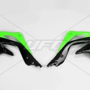 Značkový UFO kryty chladiče KAWASAKI KXF 450 12-15 barva OEM (zelená/černá)
