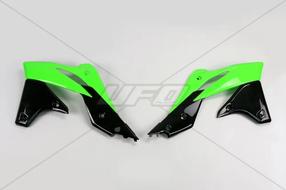 UFO kryty chladiče KAWASAKI KXF 250 13-16 barva OEM (zelená/černá) Hit Sezóny