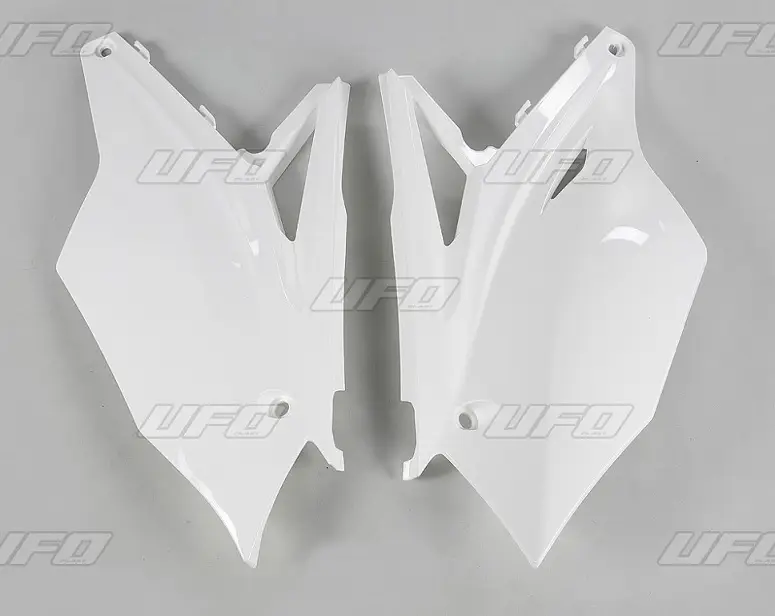 Autentický UFO boční tabulky zadní KAWASAKI KXF 250 17-20, KXF 450 16-18, barva bílá