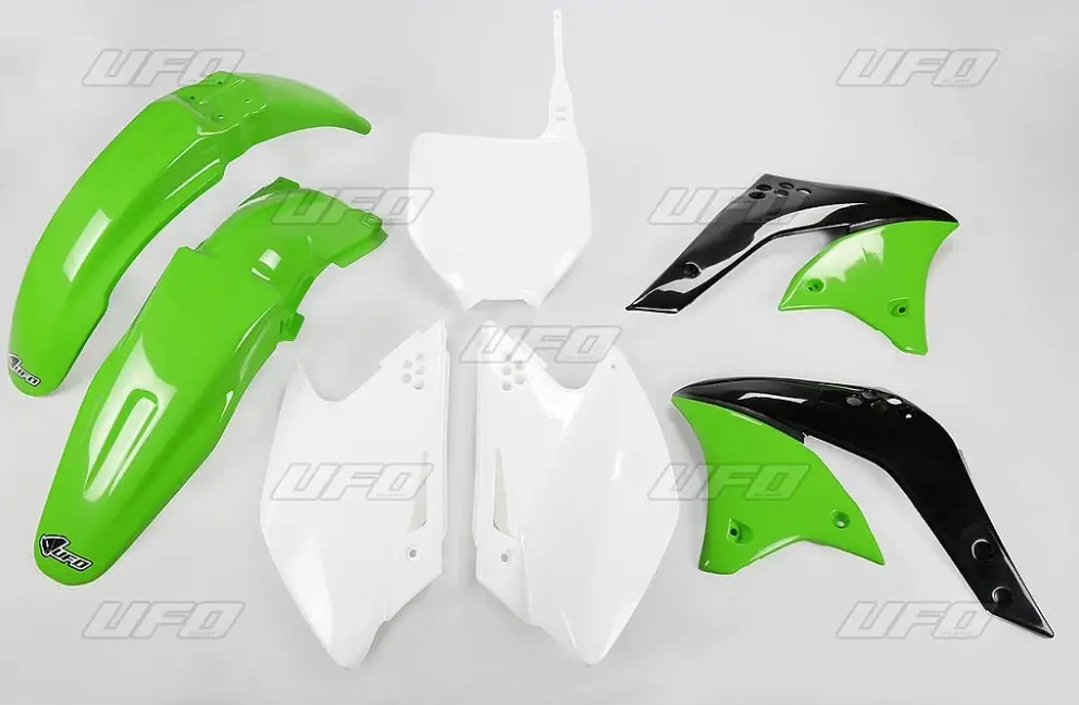 Ihned K Objednání UFO kompletní sada plastů KAWASAKI KXF 250 04-06, barva OEM (zelená/bílá) (KA204E999)