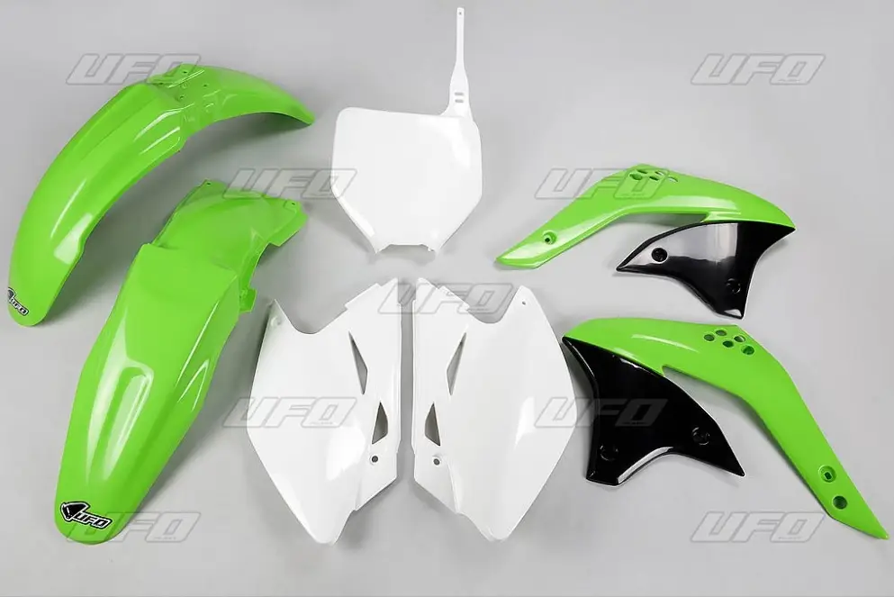 UFO kompletní sada plastů KAWASAKI KXF 450 06-08, barva OEM (zelená/bílá) (KA209E999) Poslední Šance