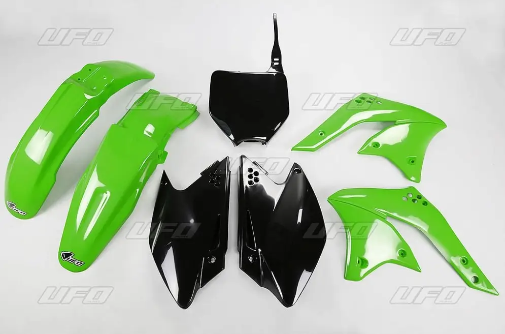 UFO kompletní sada plastů KAWASAKI KXF 250 08 barva OEM (zelená/černá) (KA210E999) Ihned K Objednání