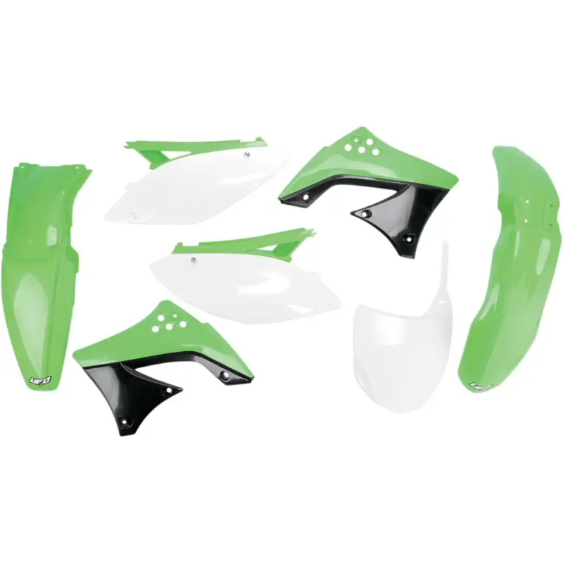 Značkový UFO kompletní sada plastů KAWASAKI KXF 450 09-11 barva OEM 09 (zelená/černá) (KA213E999)