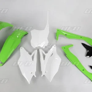 UFO kompletní sada plastů KAWASAKI KXF 450 16-17 barva OEM (zelená/bílá/černá) (KA223E999) Finální Výprodej