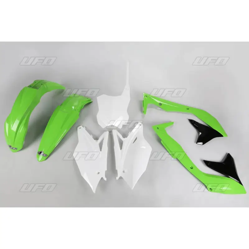 UFO kompletní sada plastů KAWASAKI KXF 450 18 barva OEM (zelená/bílá/černá) (KA226E999) Nejprodávanější