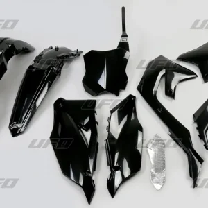 Autentický UFO kompletní sada plastů KAWASAKI KXF 250 21-24, KXF 450 19-23 barva černá (KA227E001)